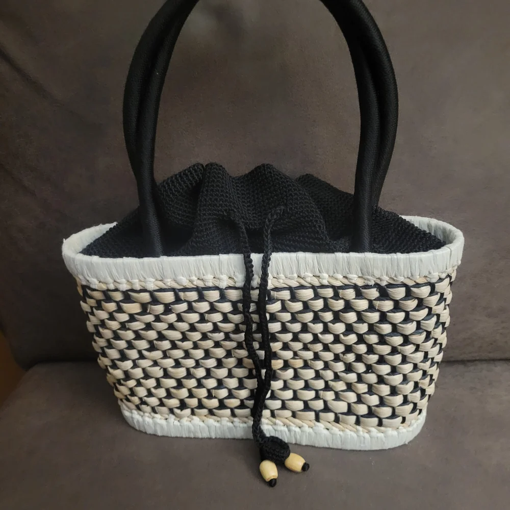 The Sak Black and Tan Small Woven Tote - Picture 2 of 3